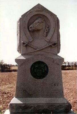 1st Regiment Maryland Cavalry Marker. Click for full size. 1st Regiment Maryland Cavalry Marker image. Click for full size.