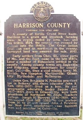 Harrison County Marker (back) image. Click for full size.