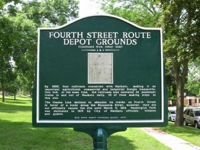 Fourth Street Route Depot Grounds Marker image. Click for full size.