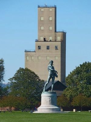 Statue of Orpheus & Grain Elevator image. Click for full size.