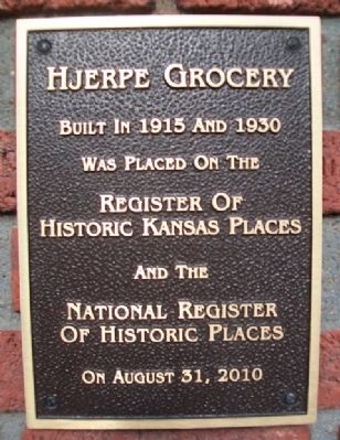 Hjerpe Grocery NRHP Marker. Click for full size. Hjerpe Grocery NRHP Marker image. Click for full size.