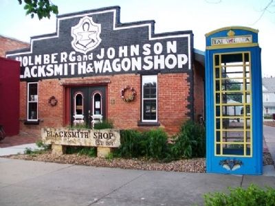 Holmberg and Johnson Blacksmith & Wagonshop & Marker. Click for full size. Holmberg and Johnson Blacksmith & Wagonshop & Marker image. Click for full size.