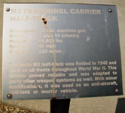 M3 Personnel Carrier Half-Track Marker image. Click for full size.