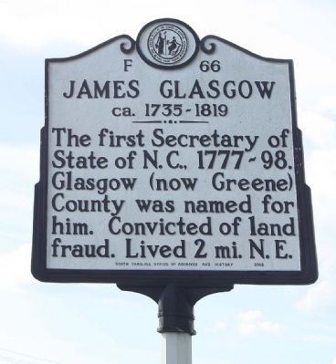 James Glasgow Marker. Click for full size. James Glasgow Marker image. Click for full size.