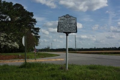 James Glasgow Marker at the intersection of State Highway 58 and Sheppards Ferry Road. Click for full size. James Glasgow Marker at the intersection of State Highway 58 and Sheppards Ferry Road image. Click for full size.
