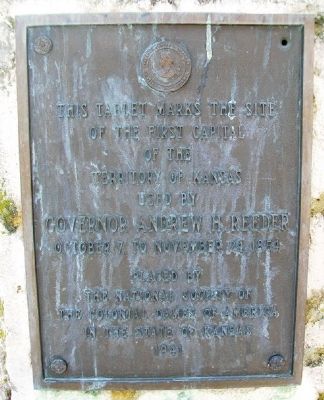 First Capital of Kansas Territory Marker image. Click for full size.