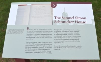 The Samuel Simon Schmucker House Marker image. Click for full size.