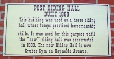 Post Riding Hall Marker image. Click for full size.