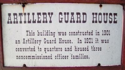 Artillery Guard House Marker image. Click for full size.