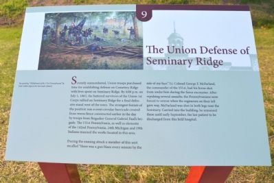 The Union Defense of Seminary Ridge Marker image. Click for full size.