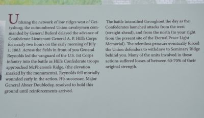 The Battle for McPherson's Ridge Marker image. Click for full size.