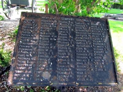Names of A-Company, 1st Michigan Light Artillery. Click for full size. Names of A-Company, 1st Michigan Light Artillery image. Click for full size.