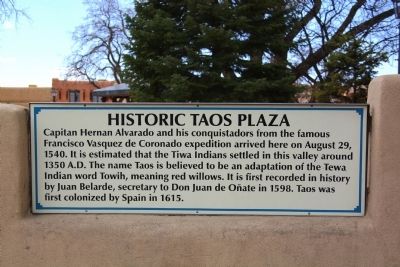 Historic Taos Plaza Marker image. Click for full size.