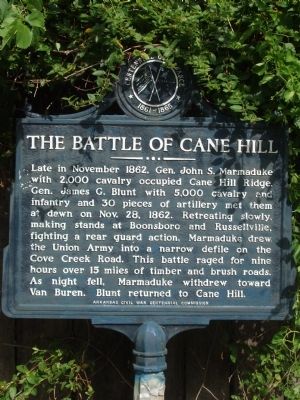 The Battle of Cane Hill Marker image. Click for full size.
