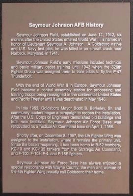 Seymour Johnson AFB History Marker image. Click for full size.