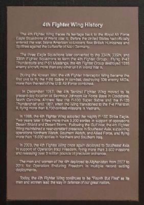 Second Seymour Johnson History AFB / 4th Fighter Wing History Plaque image. Click for full size.