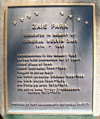 Zais Park Marker image. Click for full size.