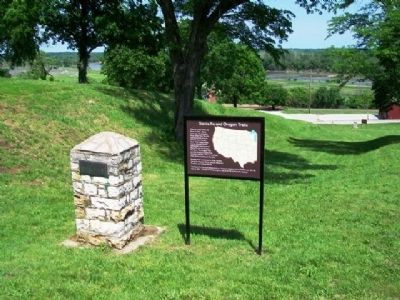 Santa Fe and Oregon Trails Marker image. Click for full size.