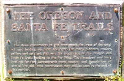 The Oregon and Santa Fe Trails Marker image. Click for full size.