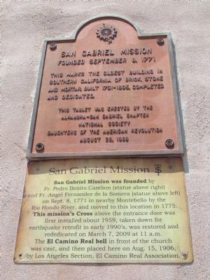 San Gabriel Mission Marker. Click for full size. San Gabriel Mission Marker image. Click for full size.