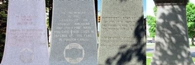 Inscriptions on Coldwater War Memorial image. Click for full size.