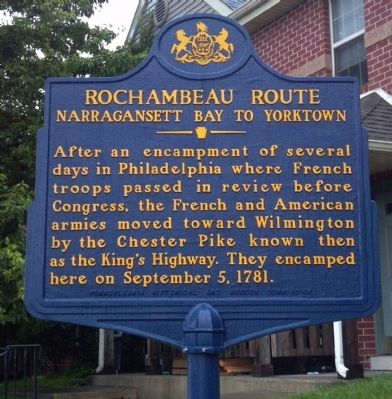 Rochambeau Route Marker. Click for full size. Rochambeau Route Marker image. Click for full size.