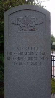 Sun Village War Memorial Marker image. Click for full size.