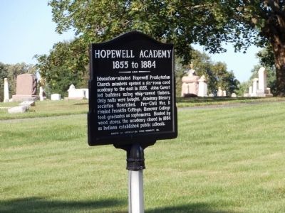 Side B - - Hopewell Academy 1855 to 1884 Marker image. Click for full size.