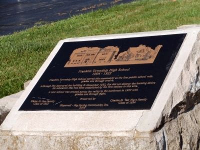 Other View - - Franklin Township High School Marker. Click for full size. Other View - - Franklin Township High School Marker image. Click for full size.