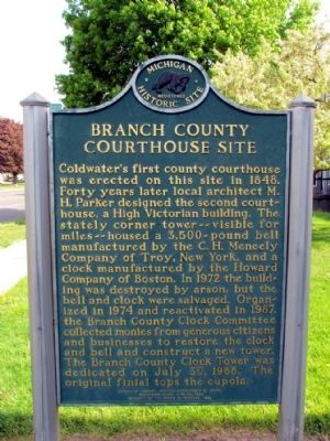 Branch County Courthouse Site Marker image. Click for full size.