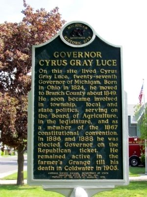 Governor Cyrus Gray Luce Marker image. Click for full size.