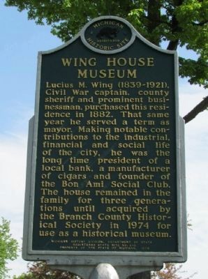 Wing House Museum Marker (Back) image. Click for full size.