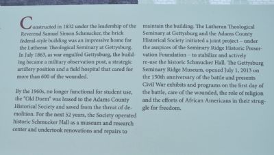 Gettysburg Seminary Ridge Museum Marker image. Click for full size.
