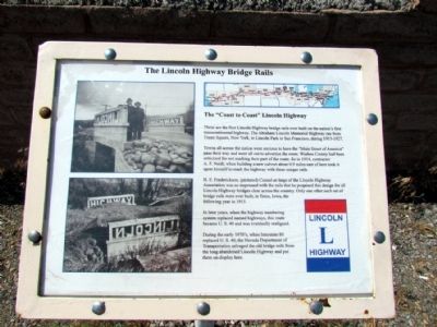 The Lincoln Highway Bridge Rails Marker (earlier version) image. Click for full size.