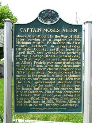 Captain Moses Allen Marker image. Click for full size.