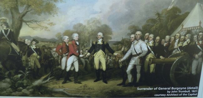 Surrender of General Burgoyne from the Marker. Click for full size. Surrender of General Burgoyne from the Marker image. Click for full size.