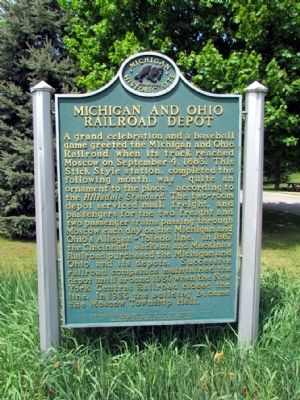 Michigan and Ohio Railroad Depot Marker image. Click for full size.