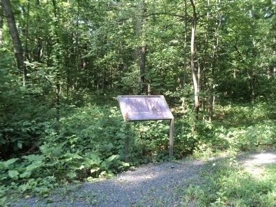 Marker on the Victory Woods Trail image. Click for full size.