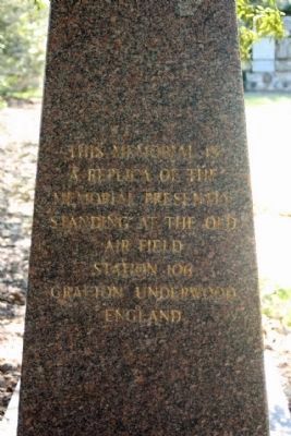 384th Bombardment Group Marker, north side image. Click for full size.