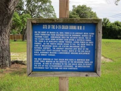 Site of the B-24 Crash During W.W. II Marker image. Click for full size.