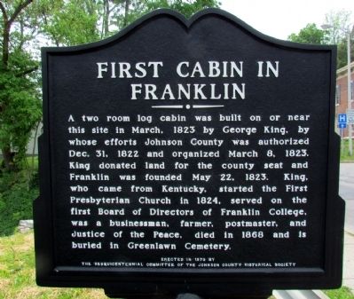 First Cabin in Franklin Marker image. Click for full size.