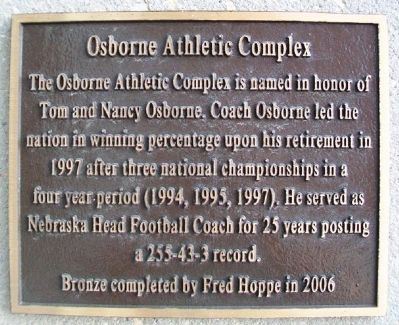 Osborne Athletic Complex Marker image. Click for full size.
