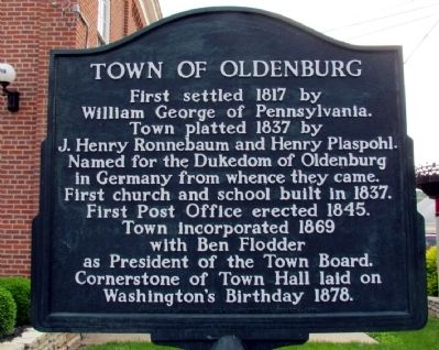 Town of Oldenburg Marker image. Click for full size.