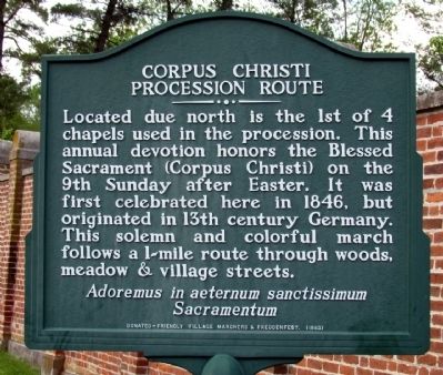 Corpus Christi Procession Route Marker image. Click for full size.