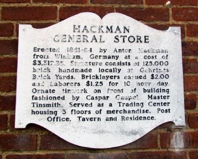 Hackman General Store Marker image. Click for full size.