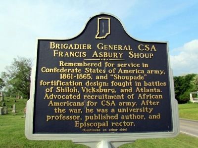 Brigadier General CSA Francis Asbury Shoup Marker (Front) image. Click for full size.