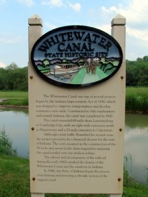 Whitewater Canal State Historic Site Marker. Click for full size. Whitewater Canal State Historic Site Marker image. Click for full size.