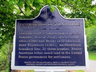 Intersection of Treaty Lines Marker. Click for full size. Intersection of Treaty Lines Marker image. Click for full size.