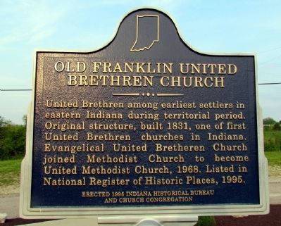 Old Franklin United Brethren Church Marker image. Click for full size.