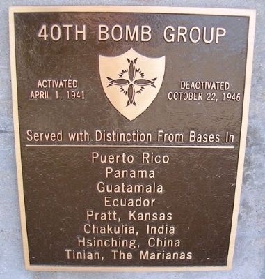 40th Bomb Group Marker image. Click for full size.